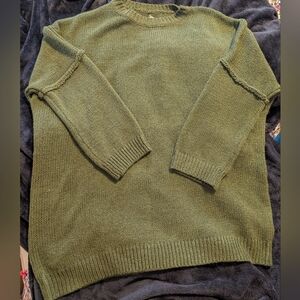 Cozy Olive Green Knit Dress